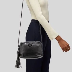 Tory Burch Leather Tassel Crossbody Bag